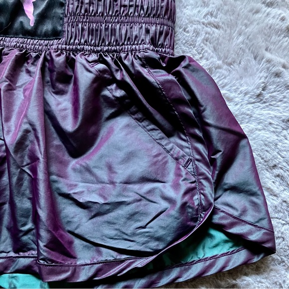 Puma Dri-fit shorts in metallic iridescent purple green, extra small - Picture 3 of 7